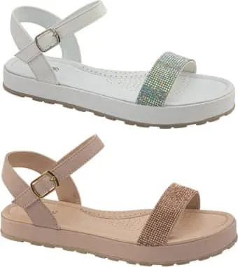 kit sandalia plana brillos