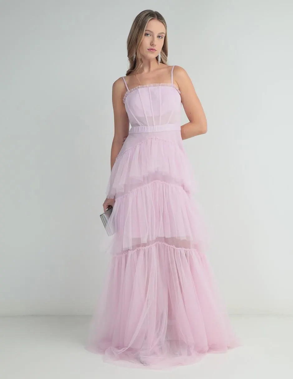 Vestido maxi de fiesta RUE by Rue de la Paix escote cuadrado