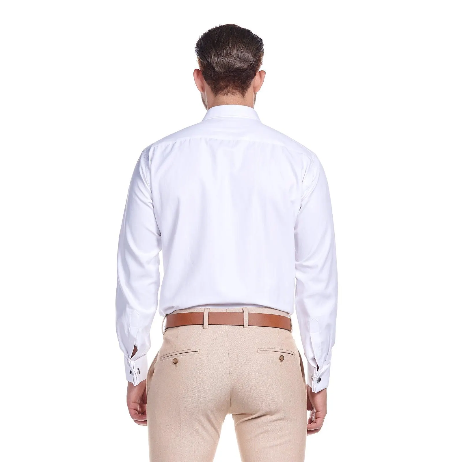 Camisa puño doble para hombre | Slim fit | Color Blanco