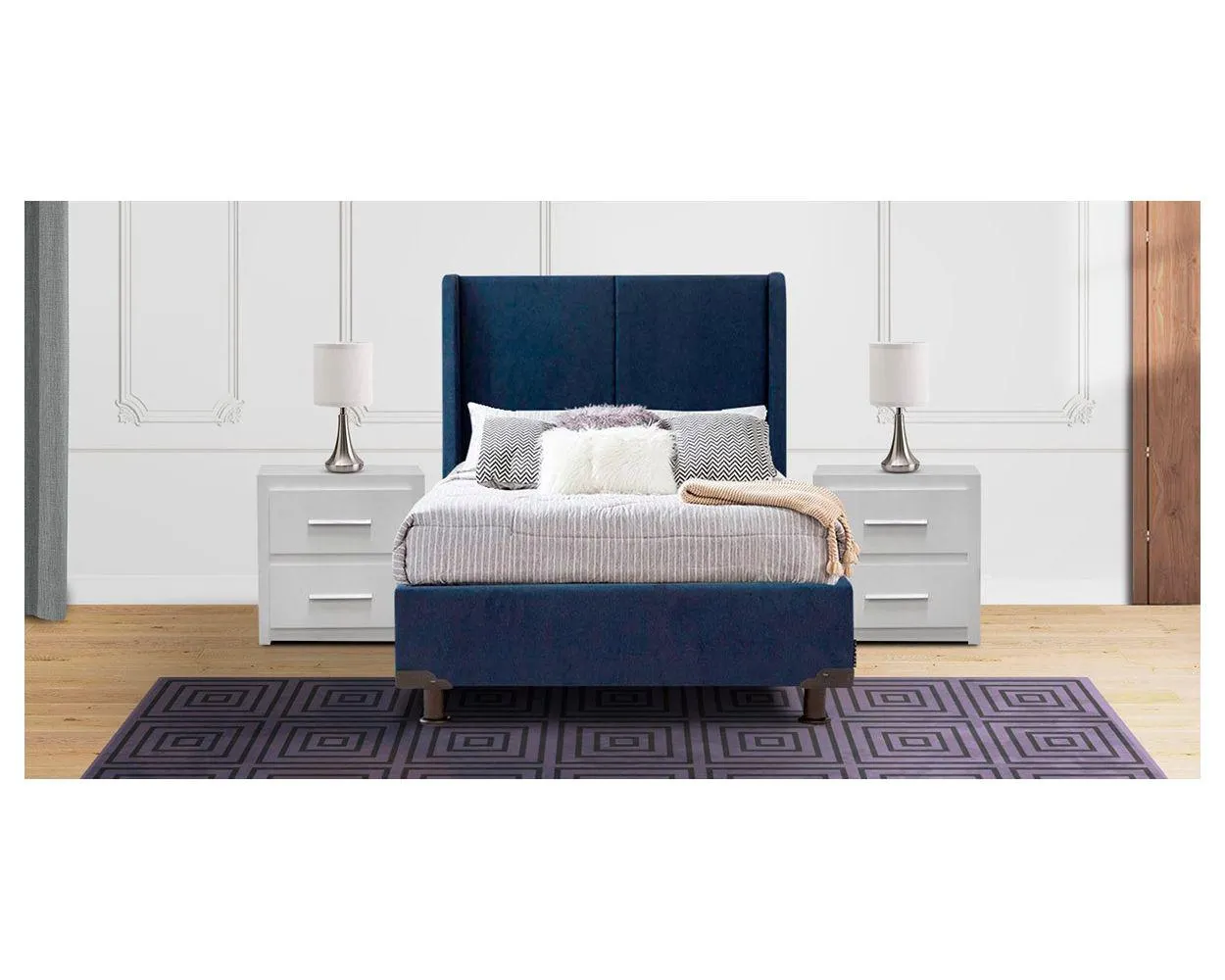 Cama Individual Milan Azul