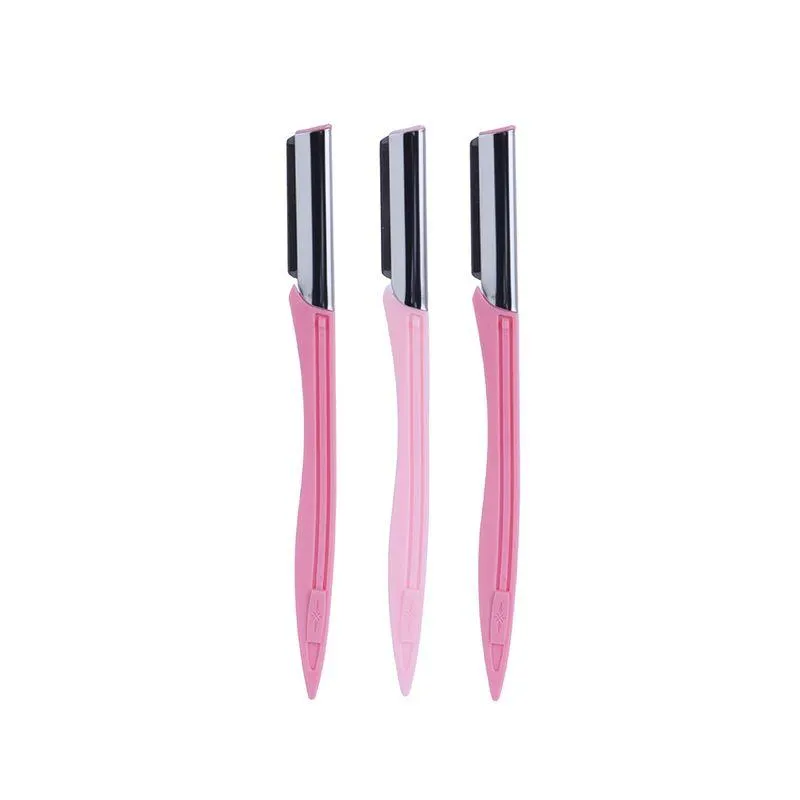 Set Perfiladores Para Cejas Acero Inoxidable Rosa 3 Piezas