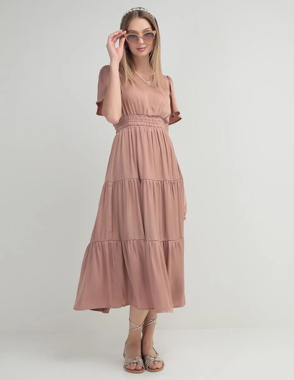 Vestido crop casual Coffee Bean para mujer