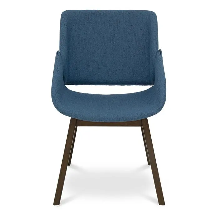 Silla Tela Azul/nogal Trea