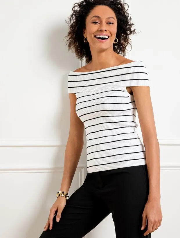 Off-The-Shoulder Top - Stripe