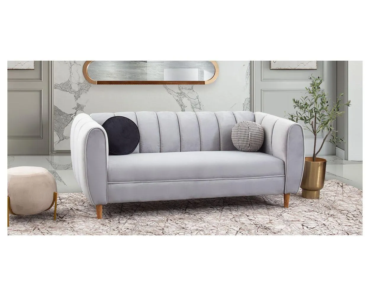 Sofá 3 Plazas Castell Plata