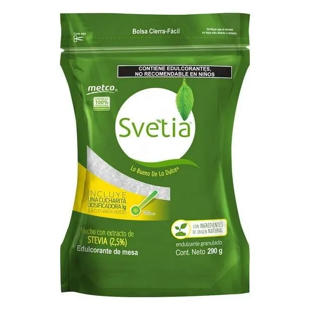 Edulcorante Metco Svetia granulado más cucharita dosificadora 290g