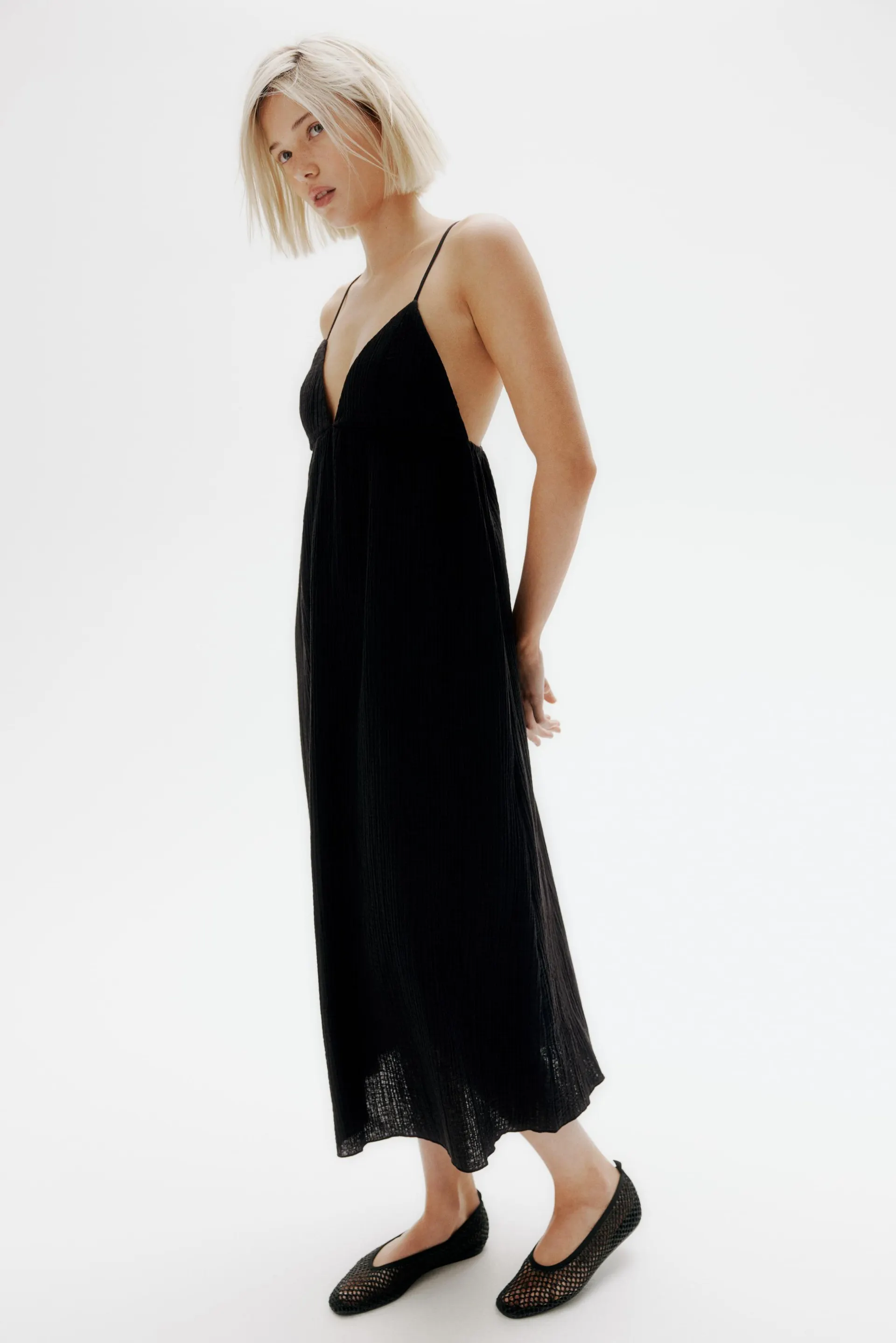 Vestido maxi con detalle de lazos