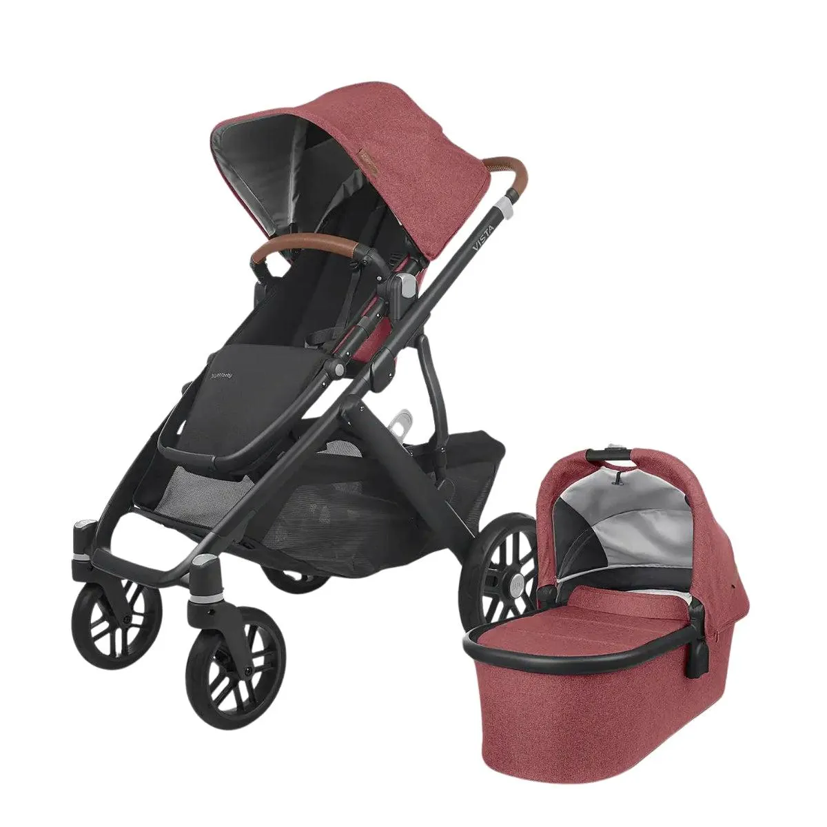 Carriola UPPAbaby Vista V2 Lucy: Mango Telescópico, Asiento Reversible y Toldo Expandible con Protección UPF 50+