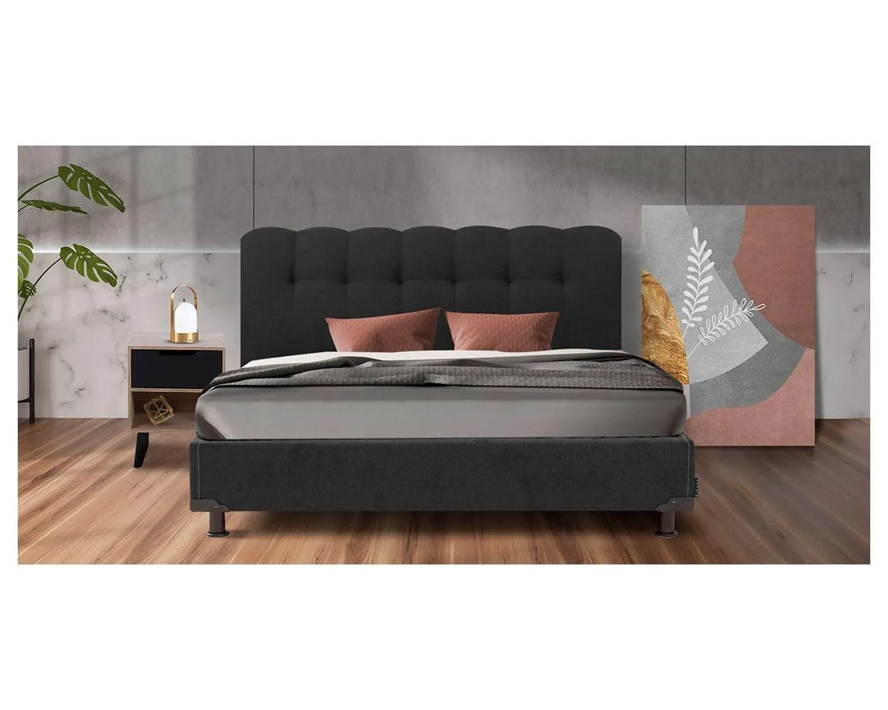 Cama Queen Size Nube Negro