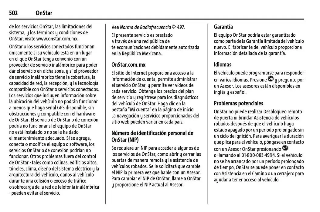 Catálogo de Cheyenne 2025 Manual del propietario 22 de enero al 31 de diciembre 2025 - Pagina 503