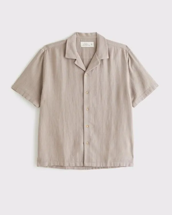 Camp Collar Summer Linen-Blend Shirt