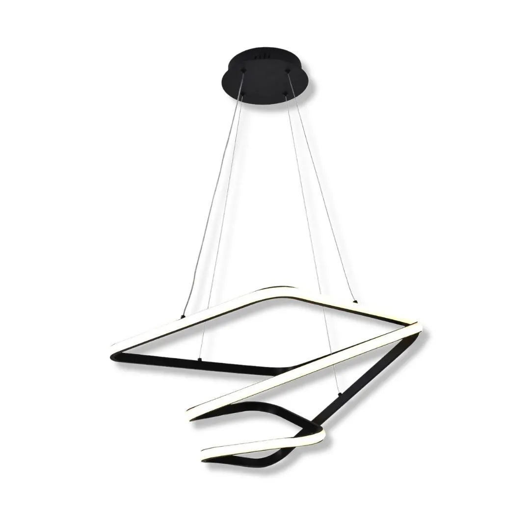 Lampara Colgante Led Moderno a Control Remoto con Dimer de Intensidad y Temperatura de Color mas 3 Cambios de Luz Altura Regulable 118w