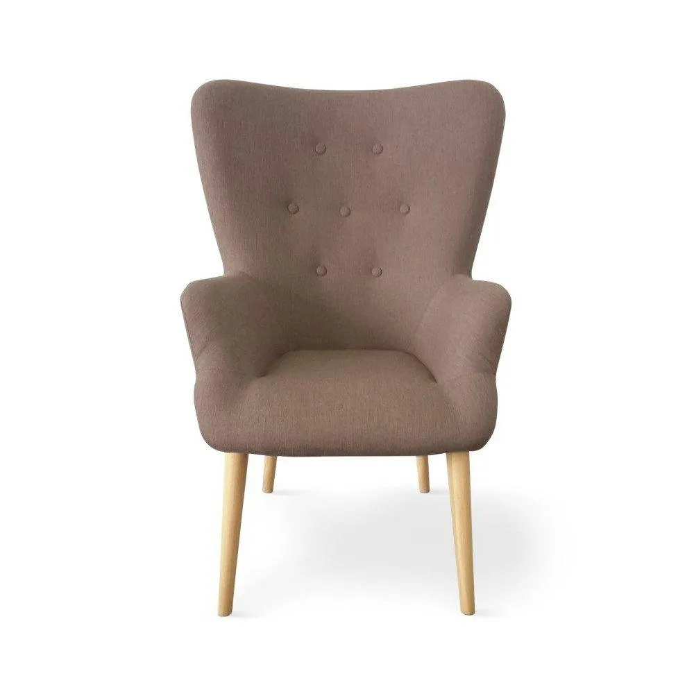 Shine - Sillón estilo escandinavo con tela color café