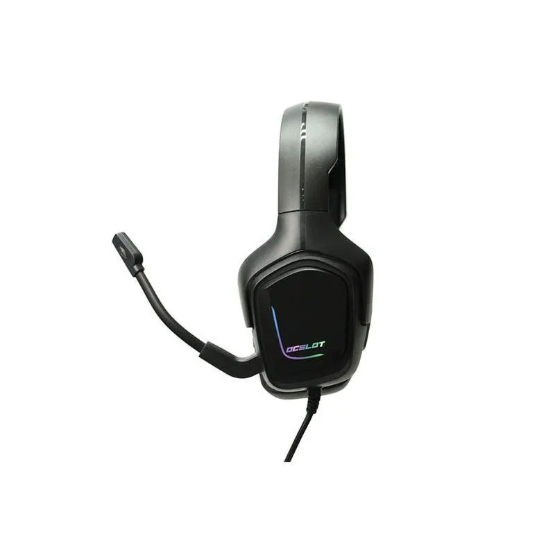 Audífonos de Diadema Gamer con Iluminación RGB y Control de Audio Ocelot