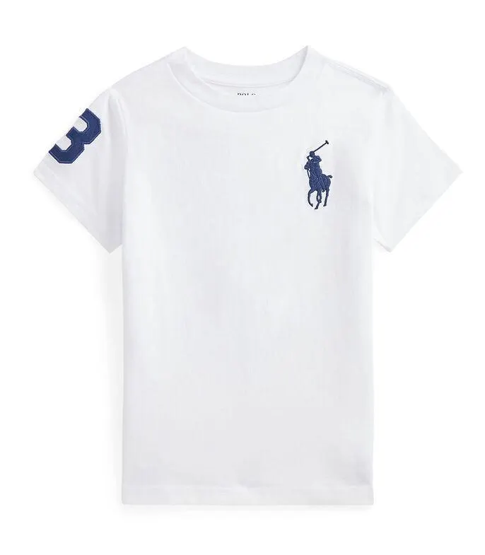 Playera de punto de algodón con pony grande Niño