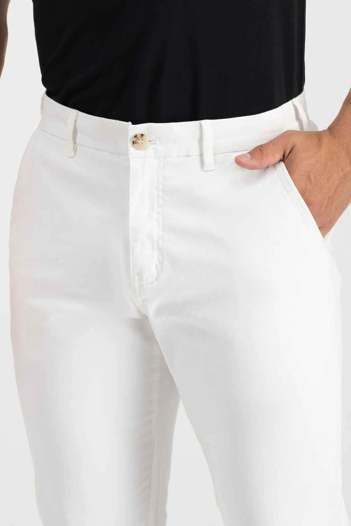 Pantalón Casual Roberts Blanco Regular Fit