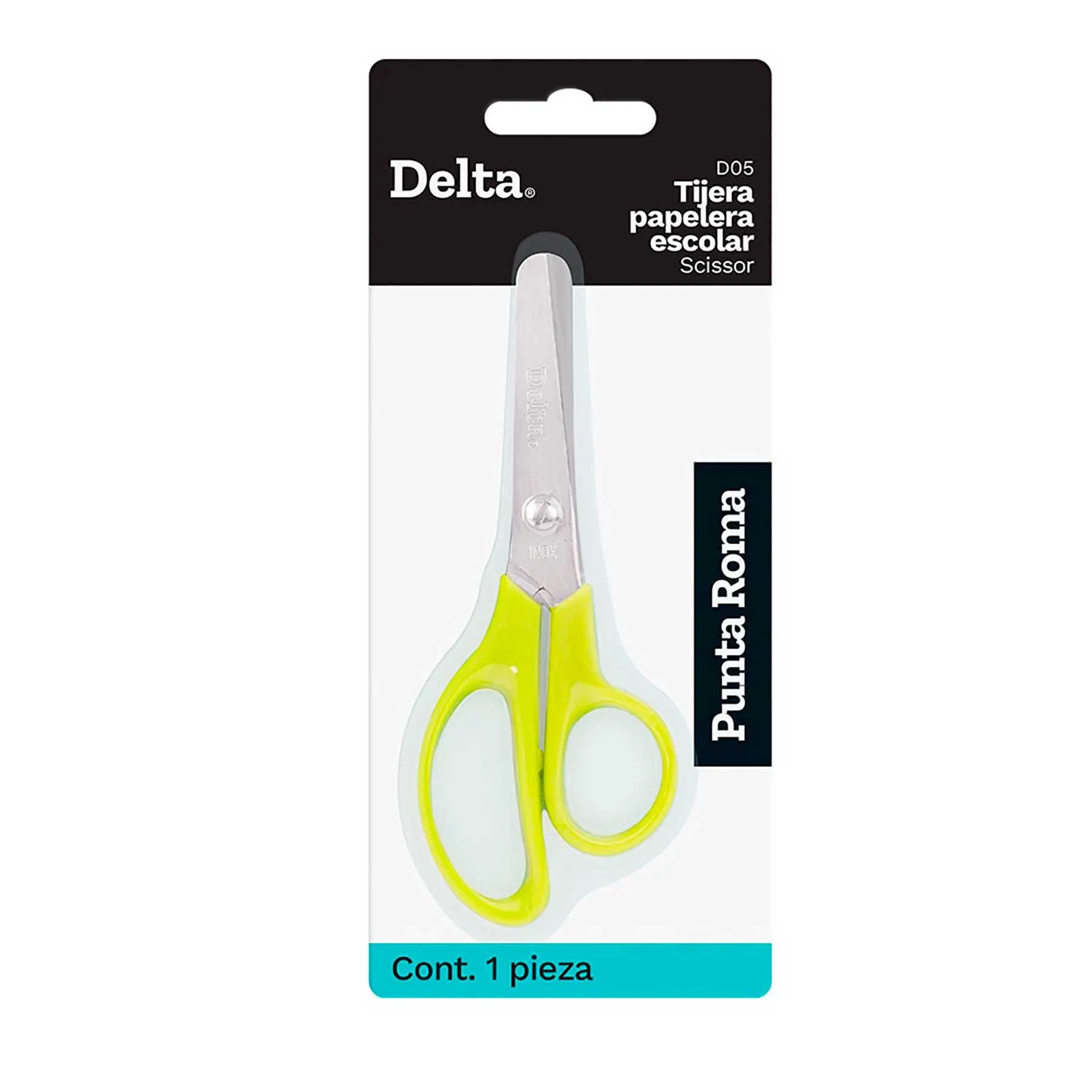 Tijera Escolar Delta D05 Punta Roma 5" Mango Plástico