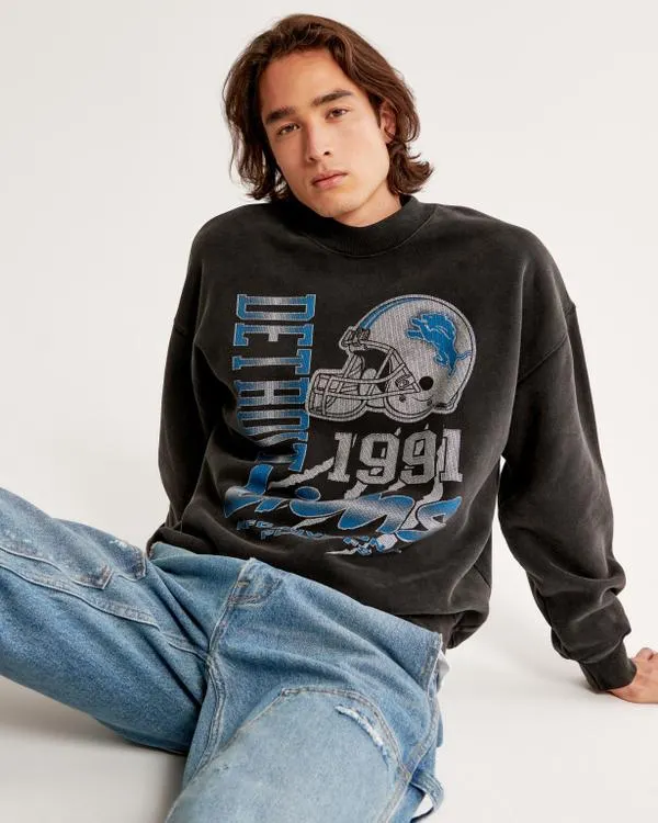Detroit Lions Graphic Crew Sweatshirt