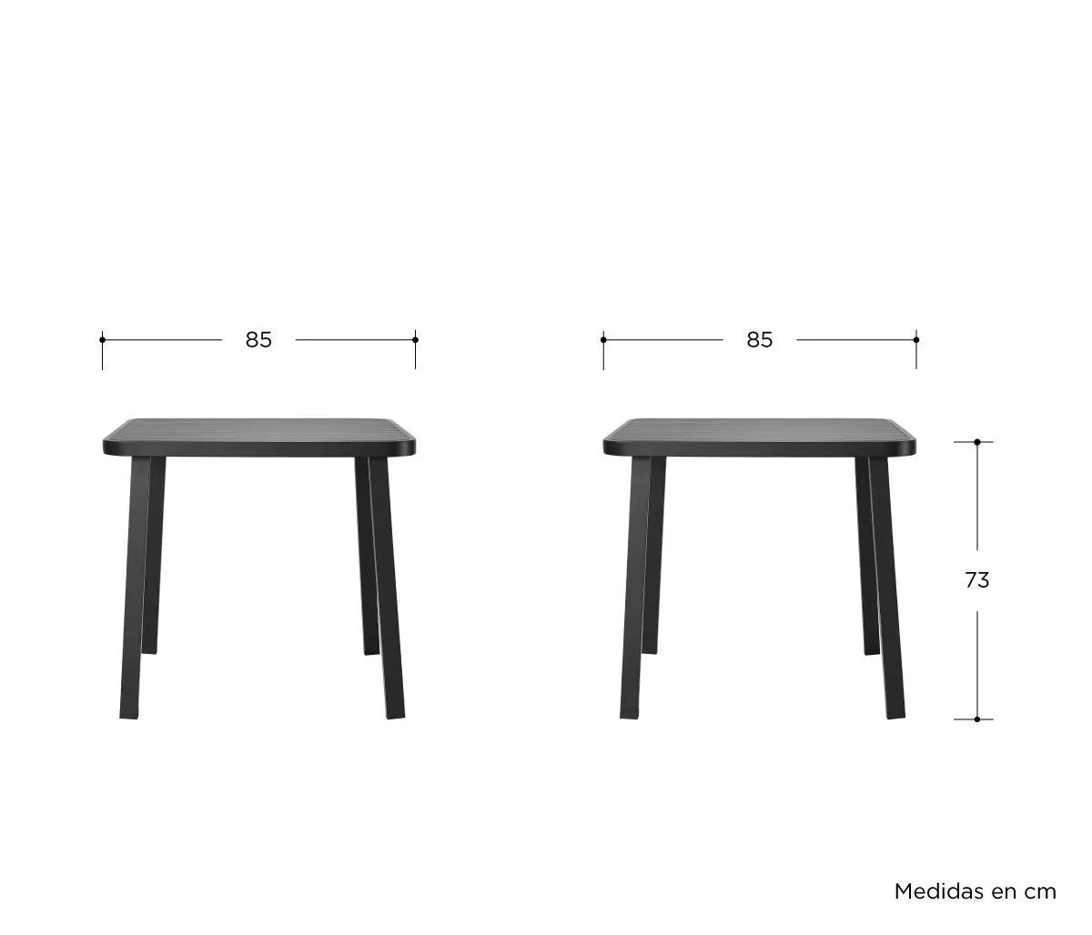 Mesa de comedor Portofino 85 cm - Negro