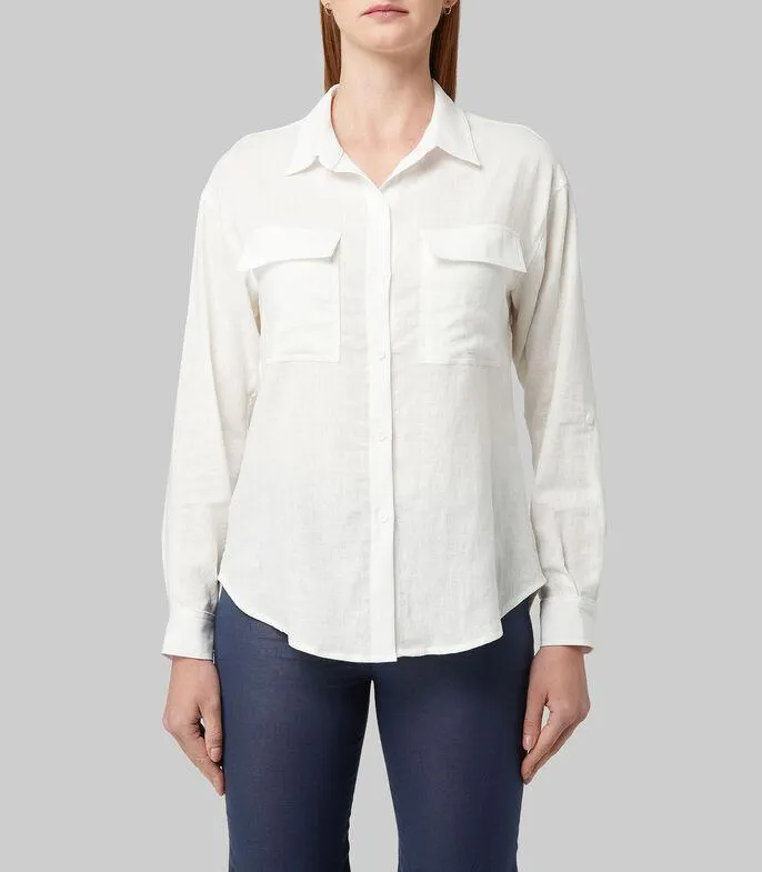 Camisa lisa manga larga Mujer