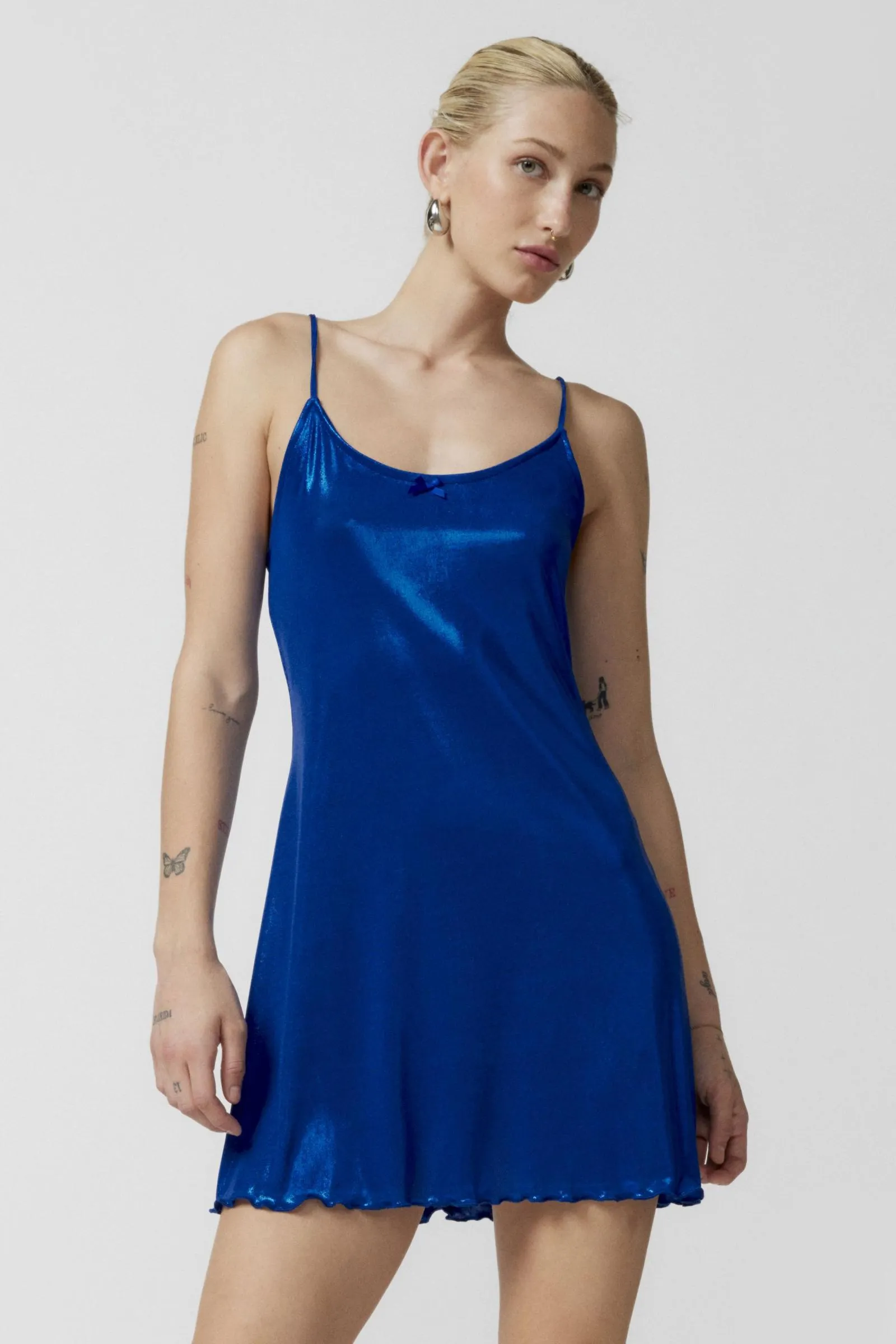 Urban Renewal Parties Remnants Lettuce Edge Shine Mini Dress