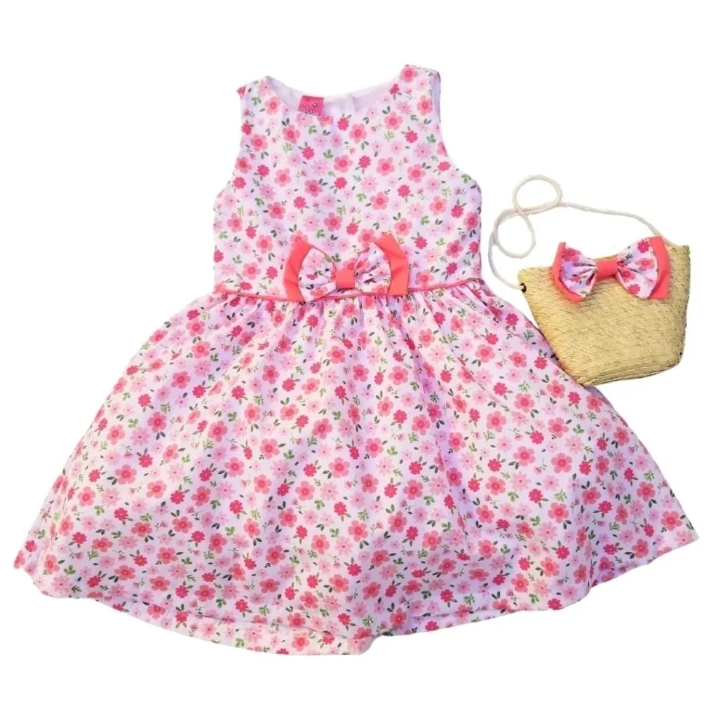 Vestido floreado con bolsa