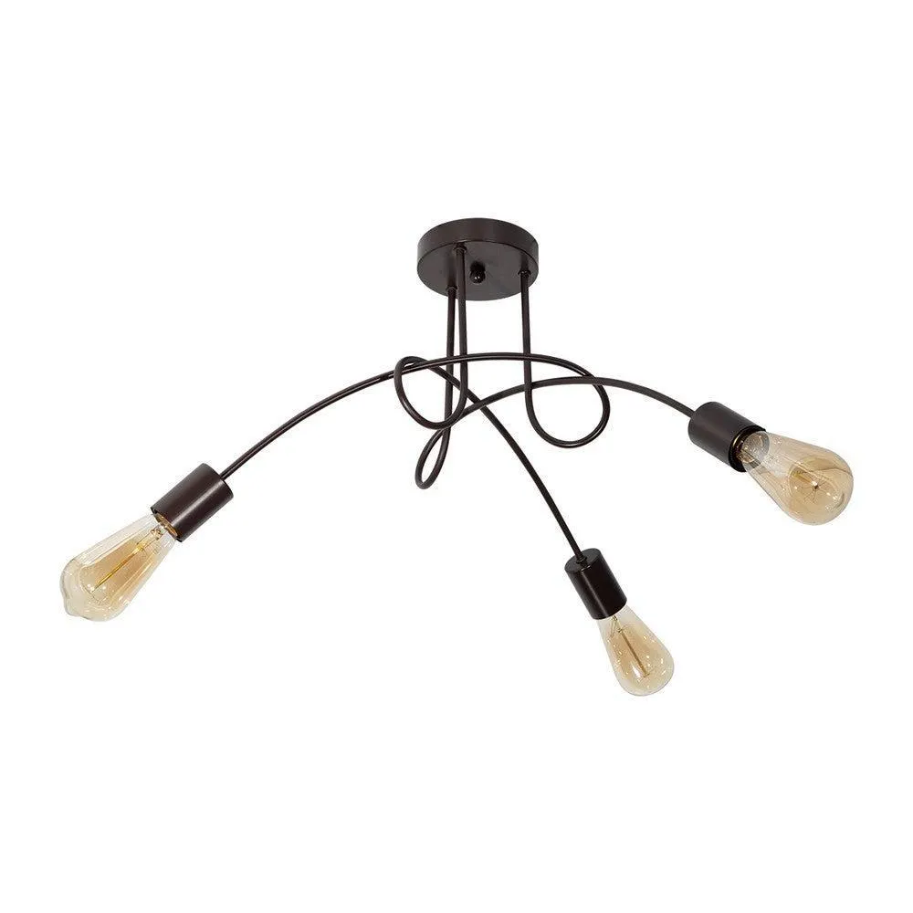 Lámpara de Techo Araña Chocolate Vintage E27 40w 3 Luces