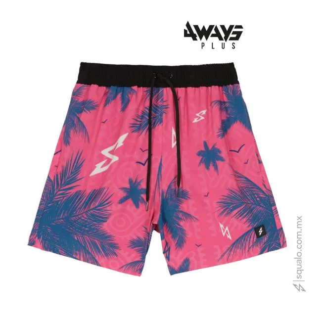 Traje de Baño Volley Corto Palms Multicolor Rosa