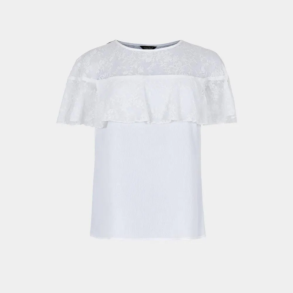 Blusa Combinada con gasa estampada