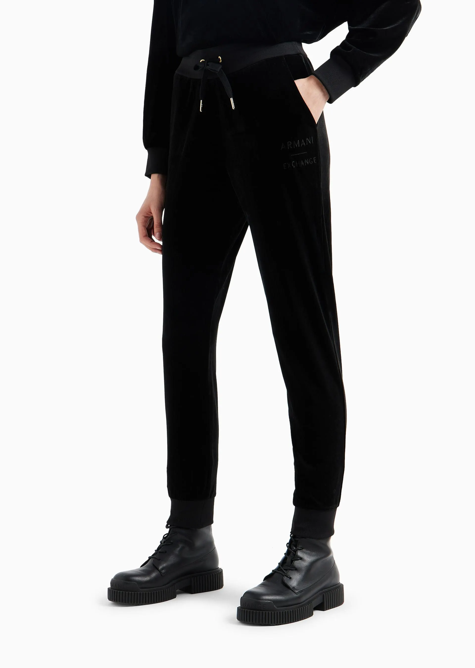 Pantalón jogger de terciopelo elástico