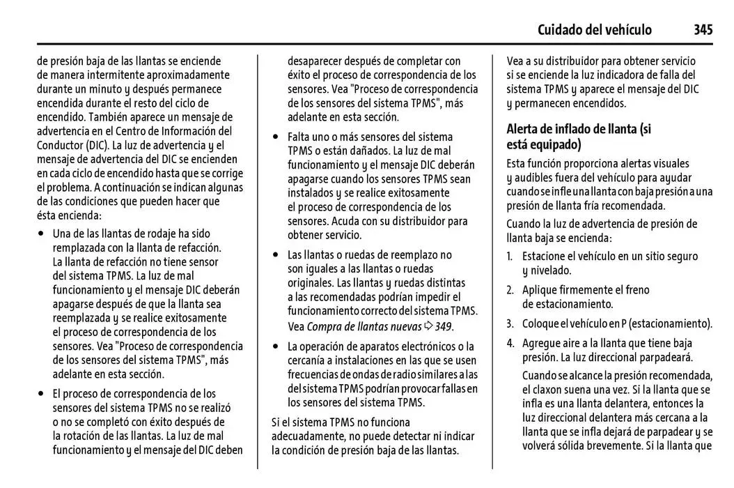 Catálogo de Chevrolet Corvette Stingray Manual del propietario 22 de enero al 31 de diciembre 2025 - Pagina 346