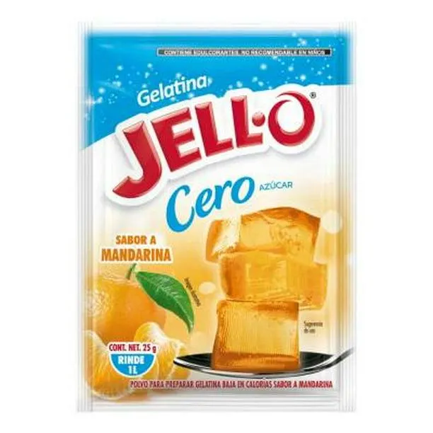 Polvo para preparar gelatina Jello sabor mandarina cero azúcar 25 g