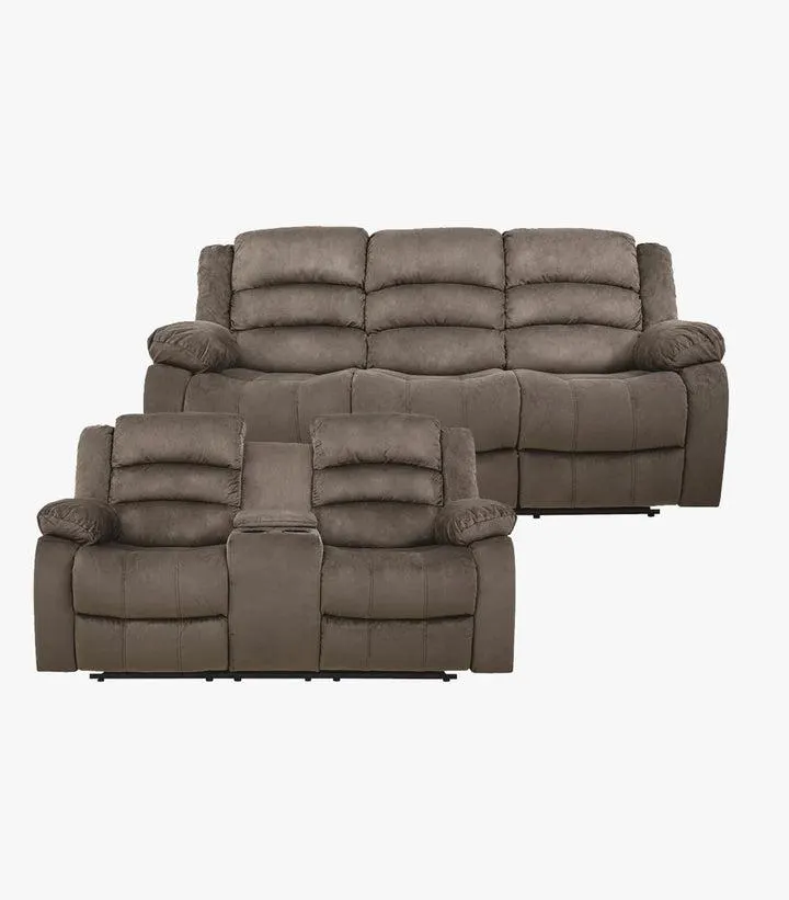 Sala Reclinable Lubeck de Tela Color Café - Sofá y Love Seat