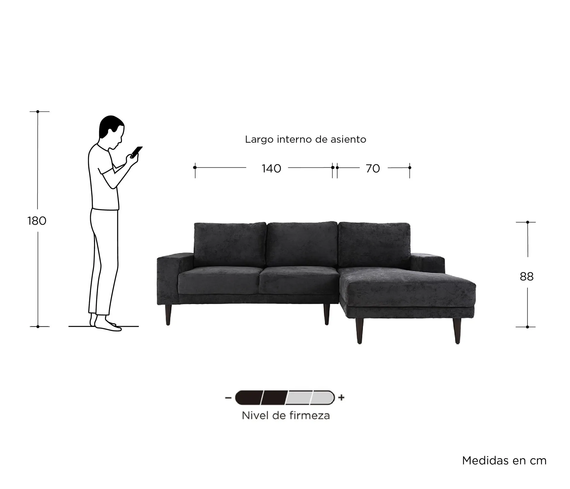 Sala esquinera Derecha Sevilla - Negro