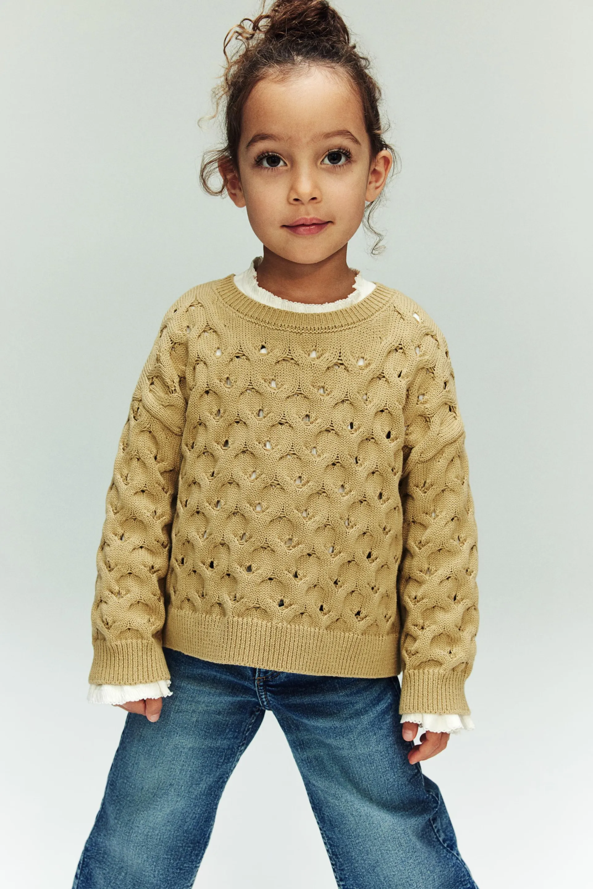 Suéter en tejido calado