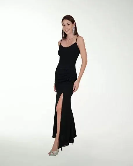 VESTIDO CL BRILLOS CON JARETA EN ESPALDA