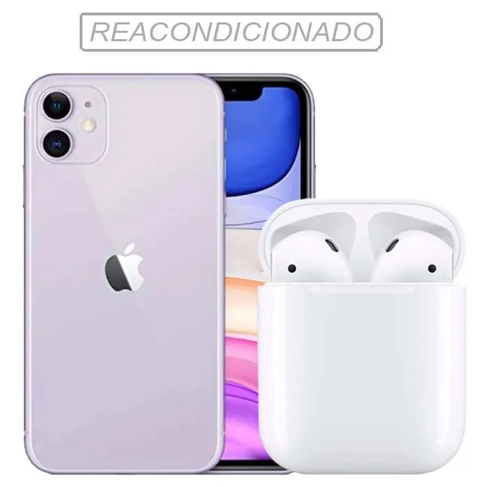 Combo Apple Iphone 11 + Airpods 2Da Gen. Reacondicionados