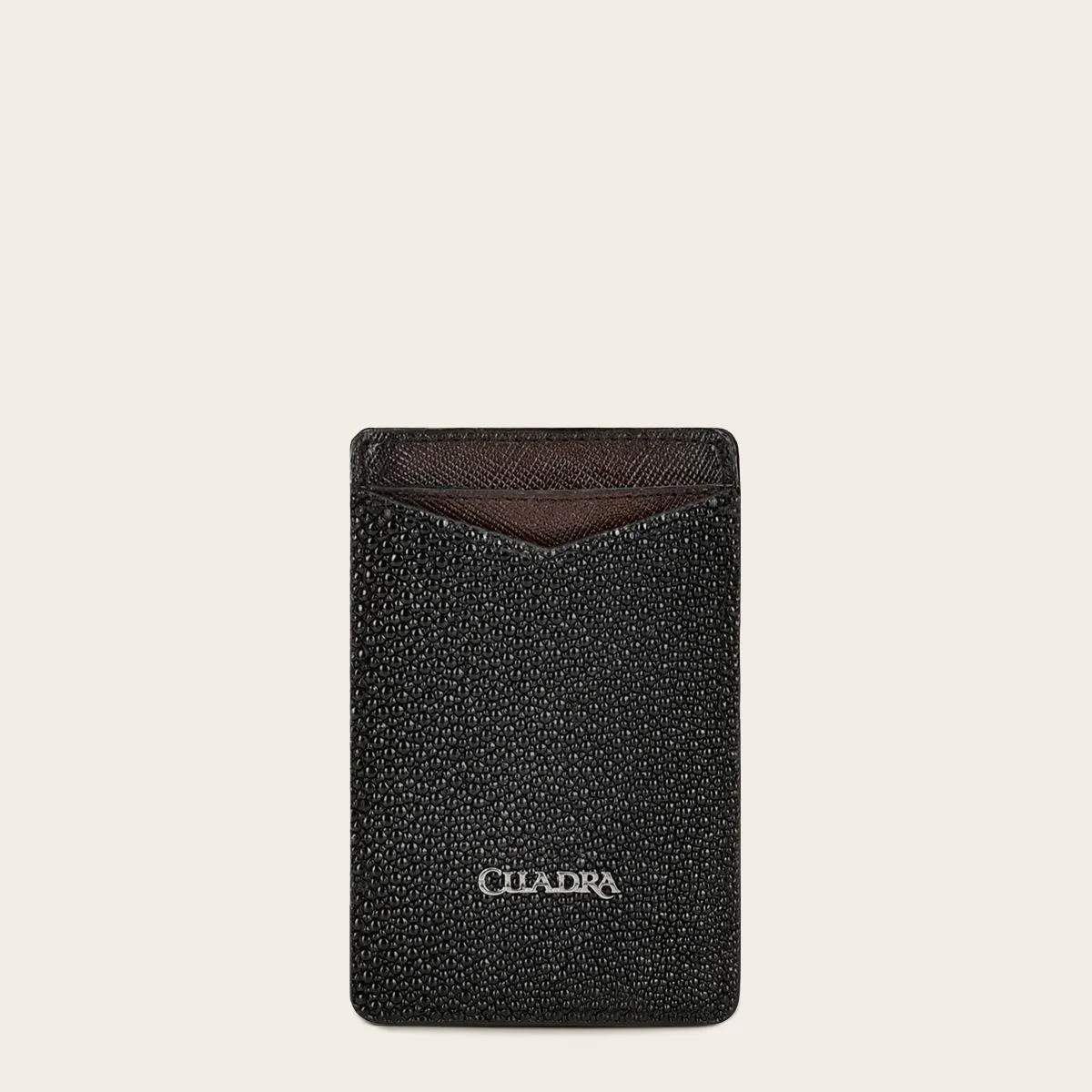 Tarjetero en piel genuina de mantarraya.