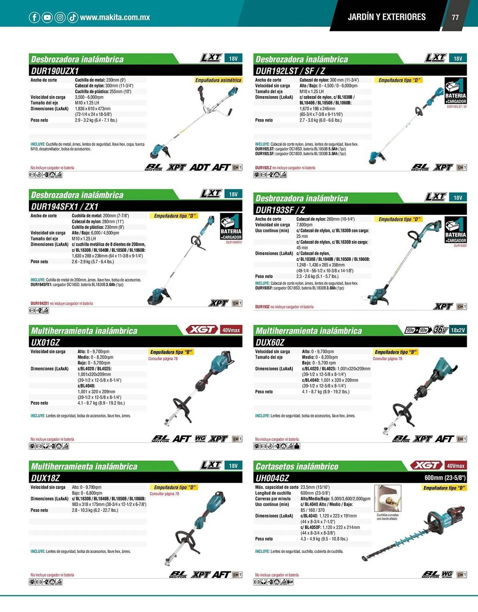 Catálogo de Catálogo Makita 12 de enero al 31 de diciembre 2026 - Pagina 77