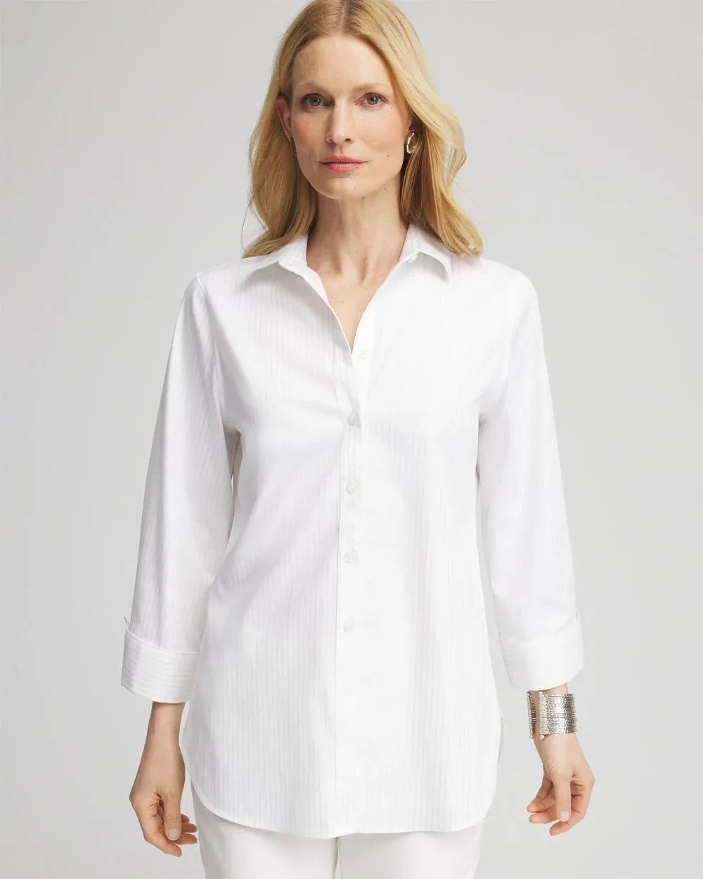 No Iron ™ Lurex Stripe Shirt