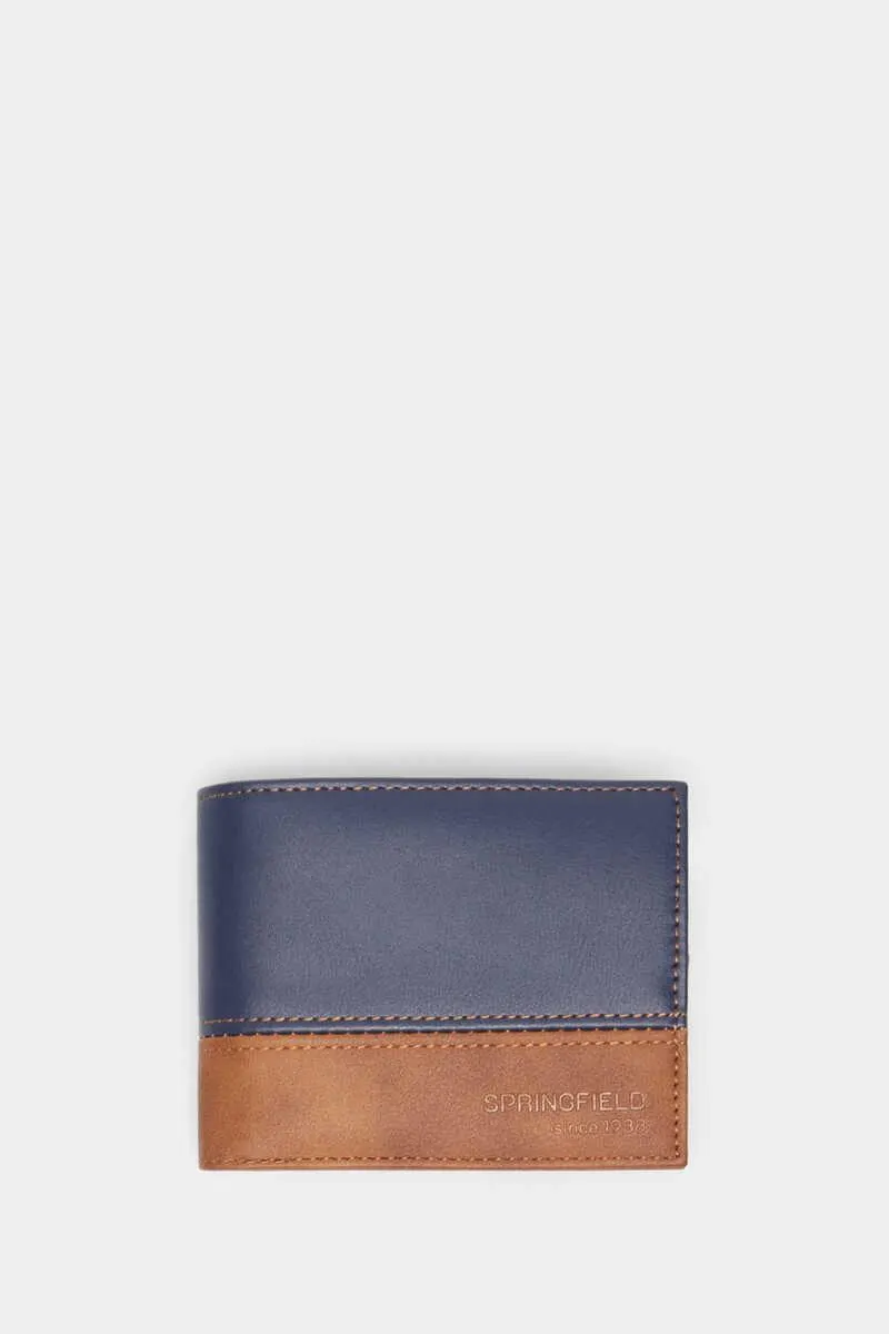 Monedero efecto piel bicolor