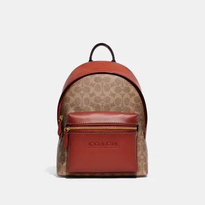 Mochila Coach Charter 24 In Signature Pebble Leather