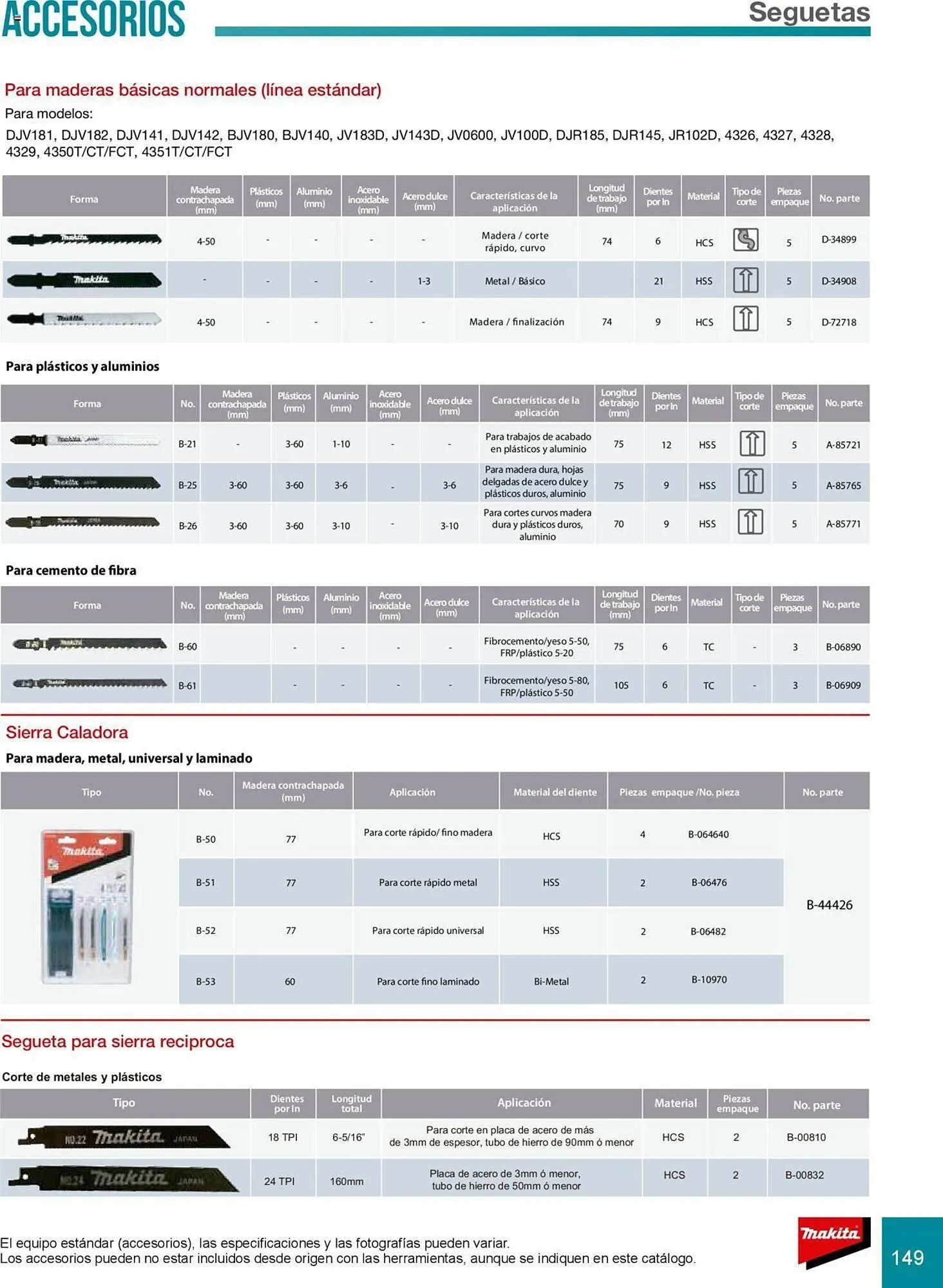 Catálogo de Catálogo Makita 8 de julio al 31 de diciembre 2025 - Pagina 149