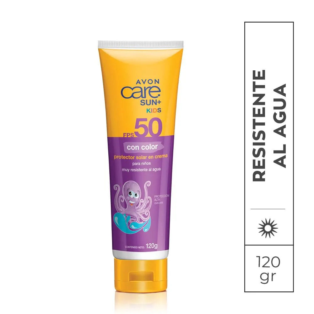 Protector solar en crema con color para niños FPS 50 Avon Care Sun+