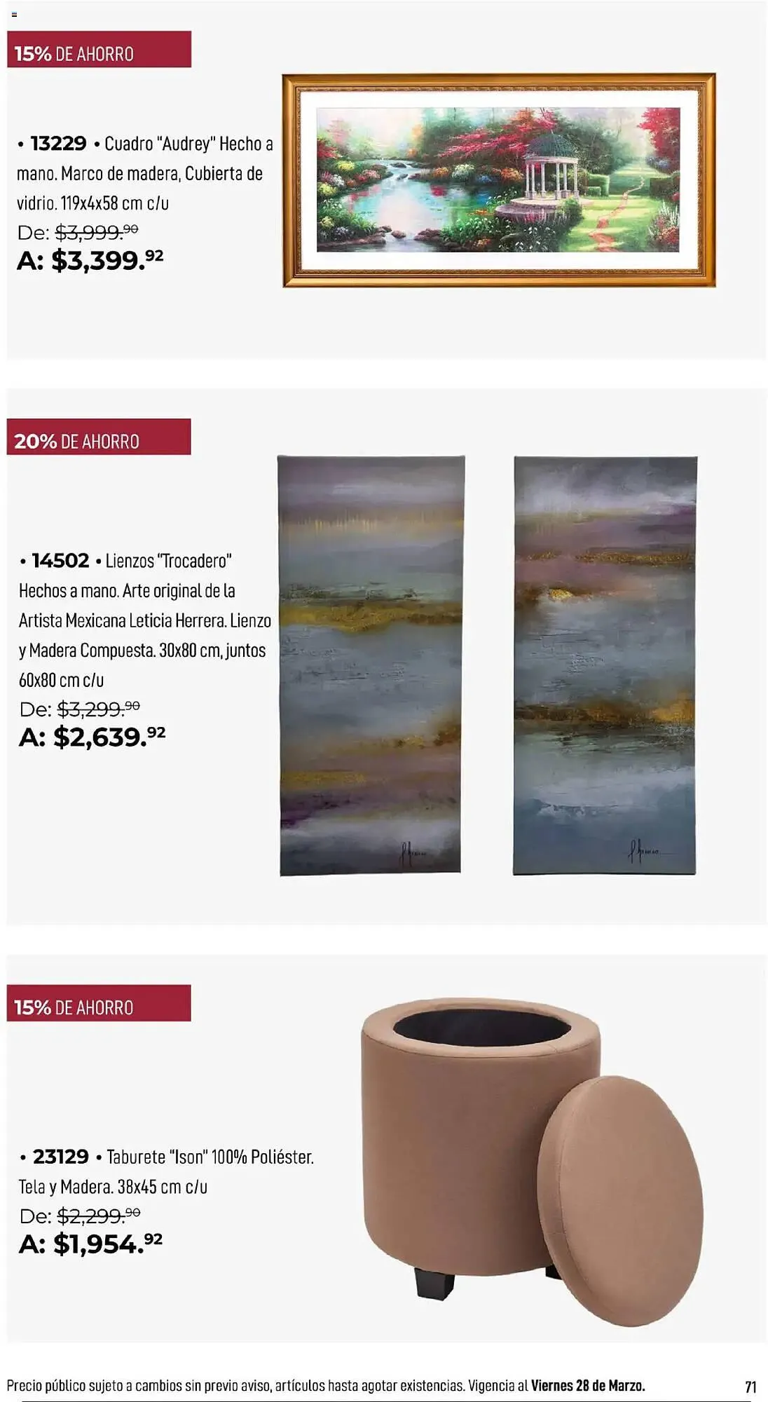 Catálogo de Catálogo Home Interiors 17 de febrero al 28 de marzo 2025 - Pagina 71