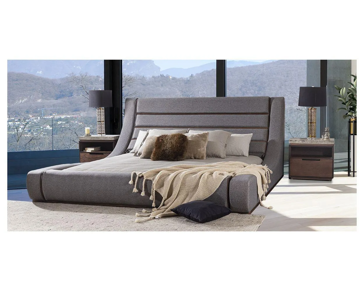 Cama King Size Gipsy Gris