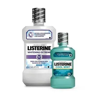 Pack Enjuague Bucal Listerine Whitening Extreme + Listerine Cool Mint