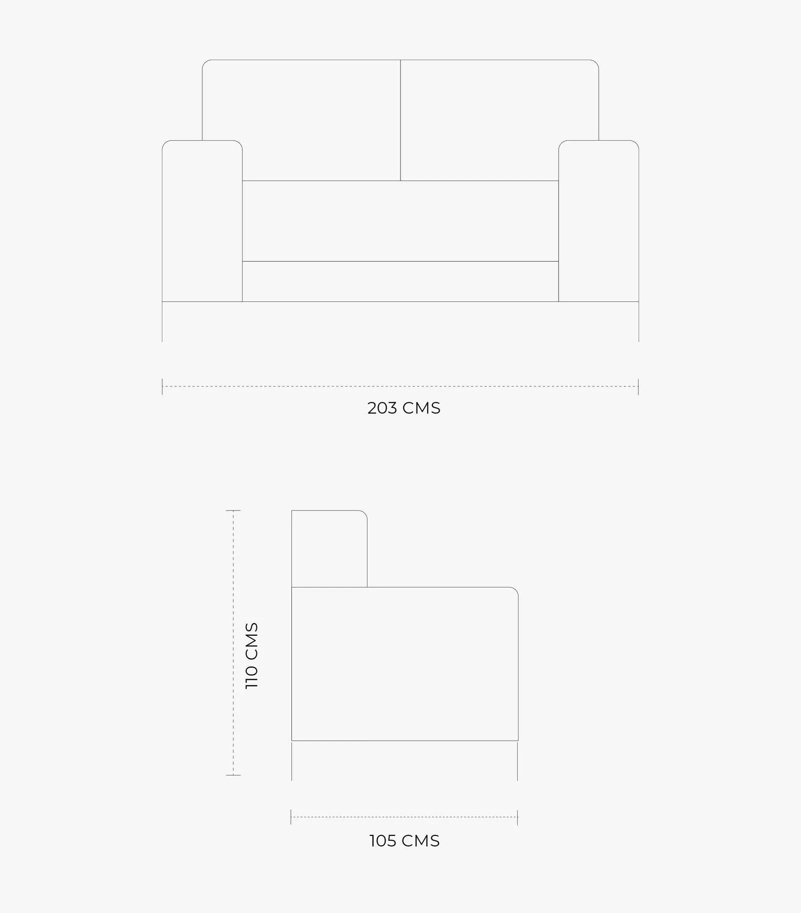 Love Seat Harrison Eléctrico de tela color Café