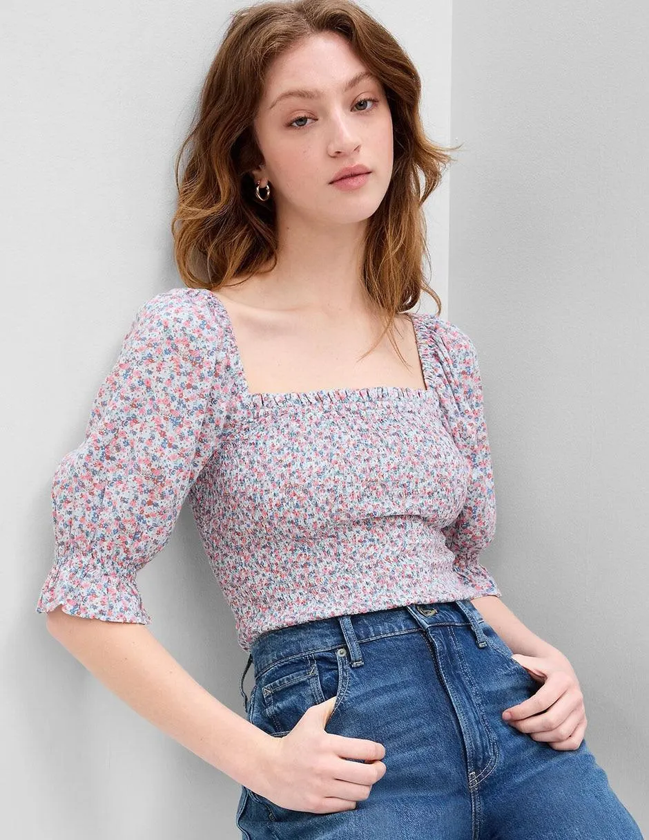 Blusa manga al codo para mujer