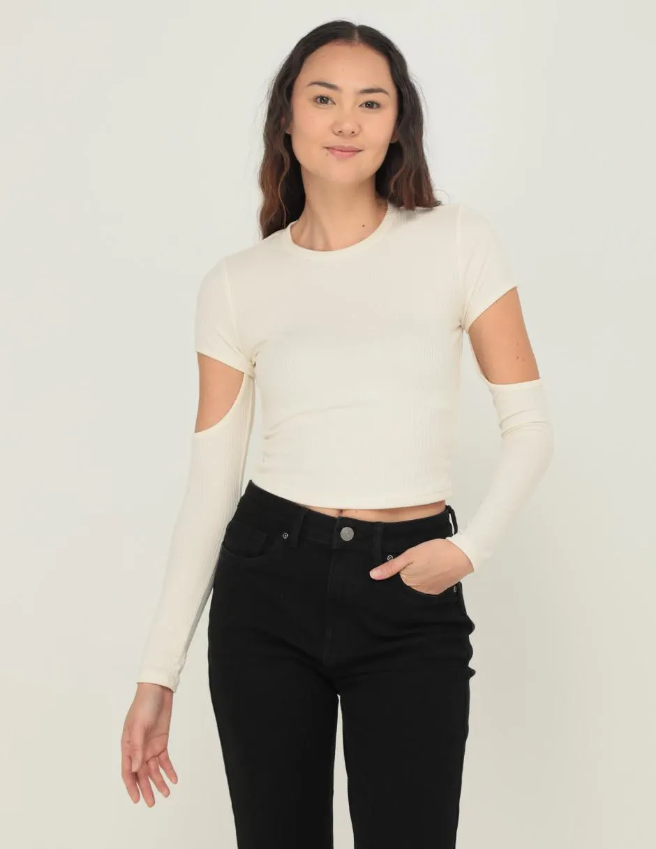 Playera manga larga Non Stop cuello redondo para mujer